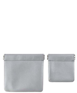 Fashion Spring Zip 2-in-1 Coin Purse LM012 SILVER